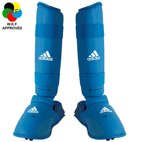 Protetor de Canela e Peito Pé Adidas Azul WKF 2012-2015