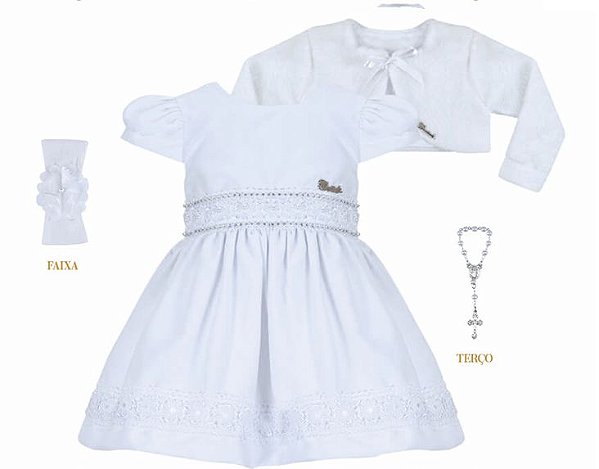 vestido branco bebe para batizado