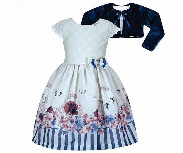 vestido infantil com flores