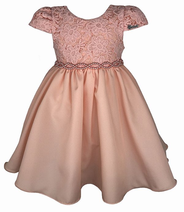 vestido salmão infantil