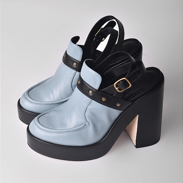 Mocassim Íris Salto Bloco couro