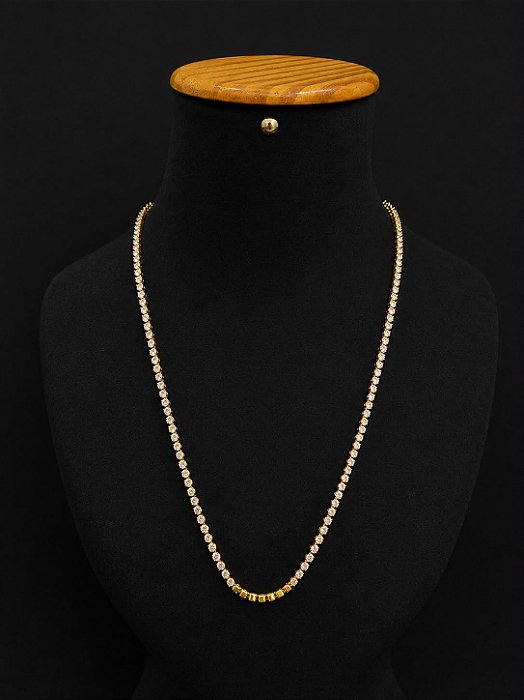 Colar Riviera Longo Banhado a Ouro 18k