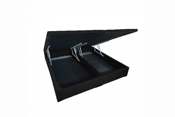 BOX BAU QUEEN BIPARTIDO 1,58X1,98 KORINO PRETO
