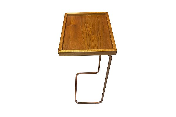MESA APOIO LUPUS COBRE/AMADEIRADO - DELINE DECOR