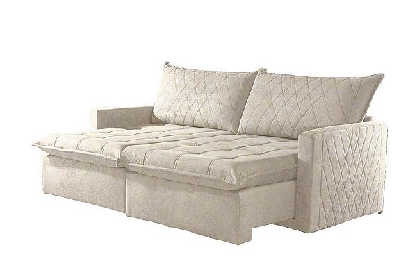 SOFA RETR BAURU 180CM S/CX LINHO BEGE/459 - EST TEIX