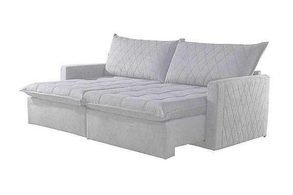 SOFA RETR BAURU 180CM S/CX LINHO CINZA/461 - EST TEIX
