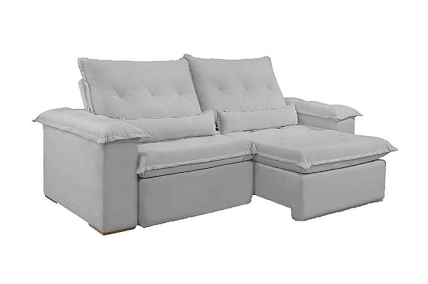 SOFA RETR VALENCIA 210CM VEL PRATA/562 - JC ESTOFADOS