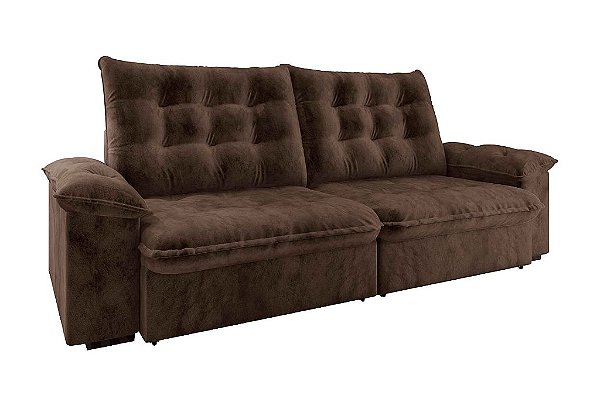SOFA RETR APOLO 230CM VEL MARROM/ - FLASH ESTOFADOS