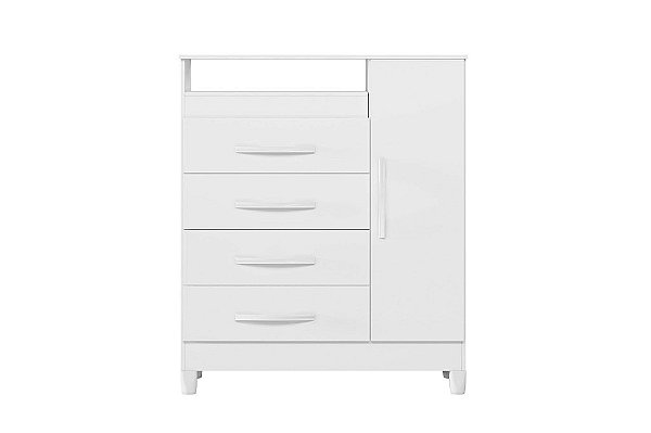 COMODA TURQUESA 4GAV 1PT BRANCO - ALBATROZ