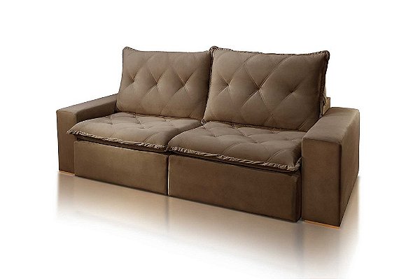 SOFA RETR LORETO 230CM VEL MARROM/524 - JC ESTOF