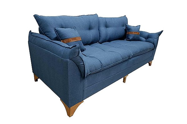 SOFA FIXO CRETA 200CM LINHO AZUL/28 - BOARETO