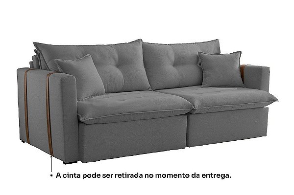 SOFA RETR SF.3740 LISBOA 180CM S/CX LINHO CINZA/470 - EST TE