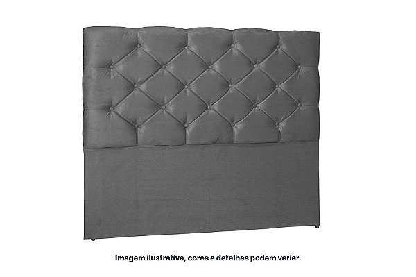 CABECEIRA BONY 158 QUEEN VEL CINZA - CRONOS ESTOF