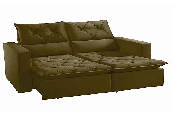 SOFA RETR IRON 180 BRC LISO VEL MARROM TEC 12115 - INNOVE