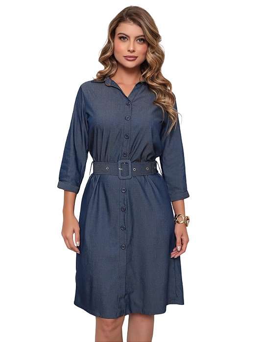 Vestido Chemise com Cinto