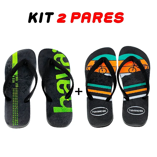 Kit 2 Chinelos Masculino Havaianas Variados