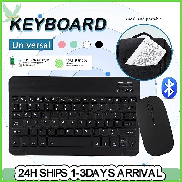 Kit de Teclado e Mouse Sem Fio Bluetooth Universal Para Laptop, IPad e Celular