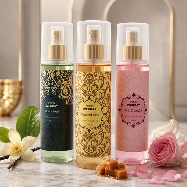 Kit 3 Body Mists Árabes Wegray 200ml Cada – Unissex
