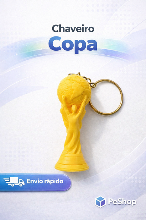 Chaveiro Taça da Copa do Mundo - Impressão 3D