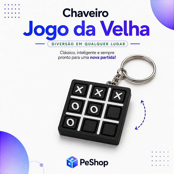 Chaveiro Jogo da Velha