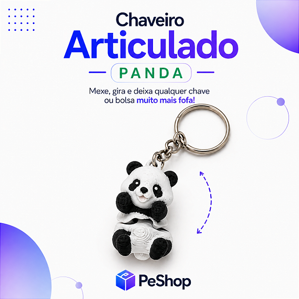 Chaveiro Articulado Pandinha - Super Fofo