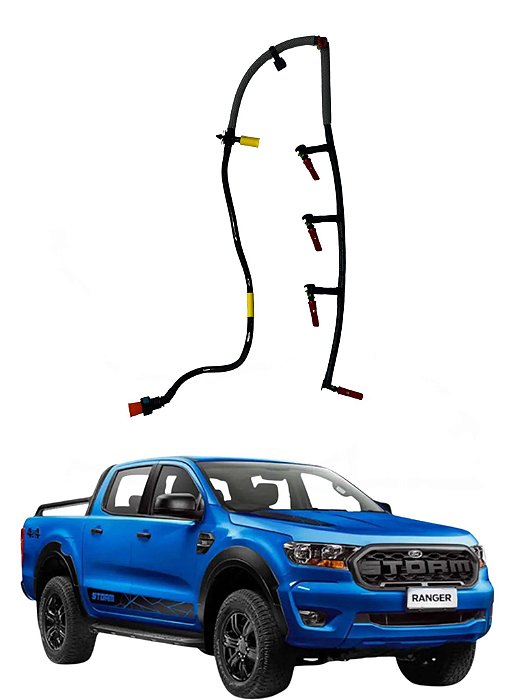 JOGO DE TUBO DE CONEXAO DA VALVULA DE PRESSAO DE COMBUSTIVEL A BOMBA FORD RANGER DE 2012 A 2023