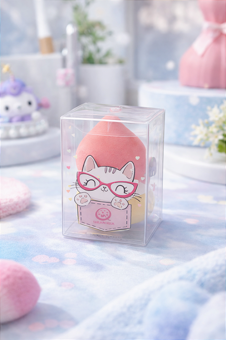 Esponjinha de Maquiagem Gatinho Kawaii