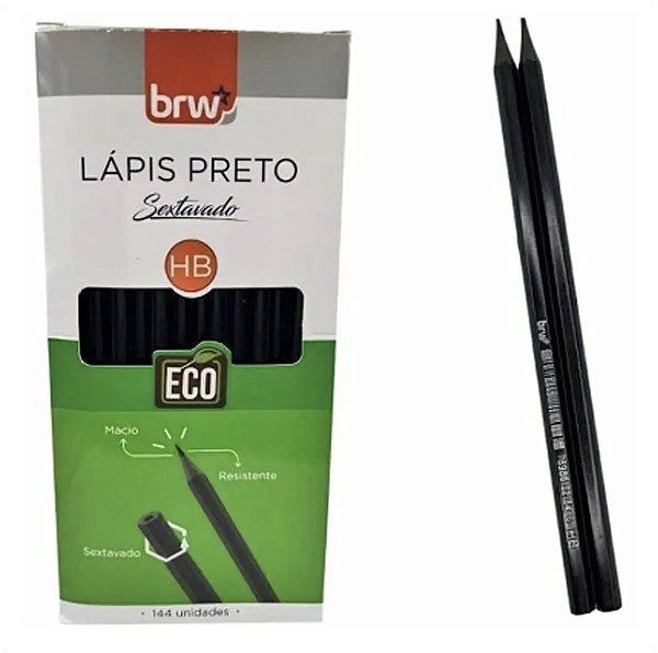 Lápis Preto HB Sextavado Escolar Eco BRW Unidade