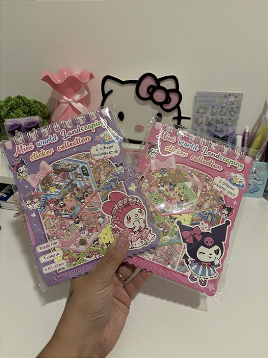 Mini Cenário Mundo 3D de Adesivos Kawaii – Kit Sticker Coleção Fofa Decorativa