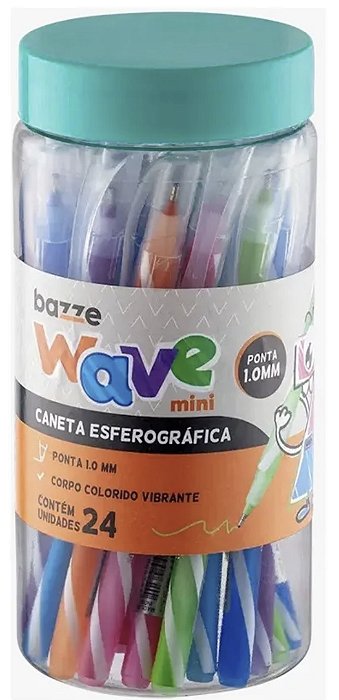 Caneta Mini Wave Bazze Colorida 1.0mm Unidade Papelaria Fofa