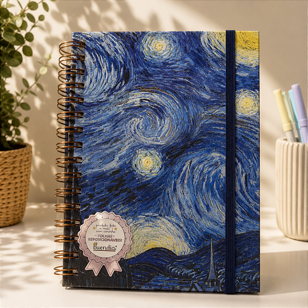 Caderno Wire-O Van Gogh - Folhas Reposicionável A5 - Buendia