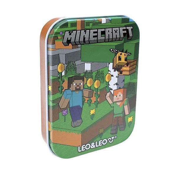 Mini Latinha Minecraft Infantil com Livro de Atividades, Giz e Adesivos
