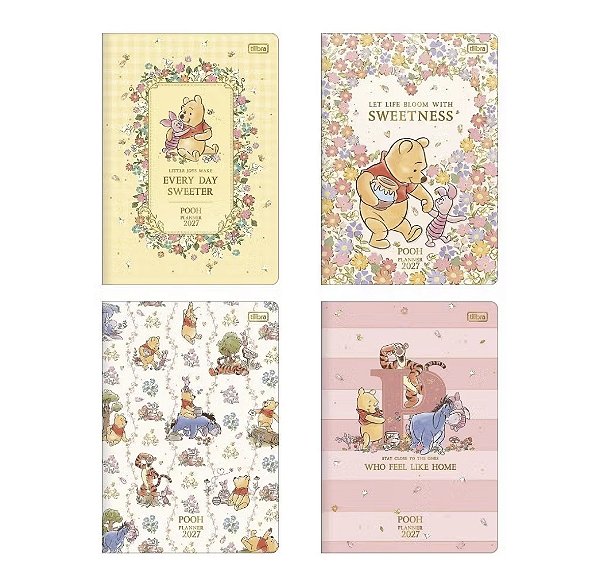 Planner Grampeado 2027 Pooh 17,8 cm x 25,4 cm 20 Folhas - Tilibra