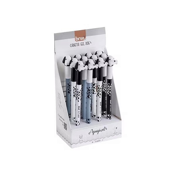 Caneta Esferográfica Dog Apagável - Cores Sortidas - Brw