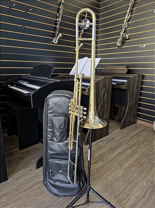 Trombone de pistos Jupiter em Si bemol - modelo JVL-528R (SEMINOVO) #N20636