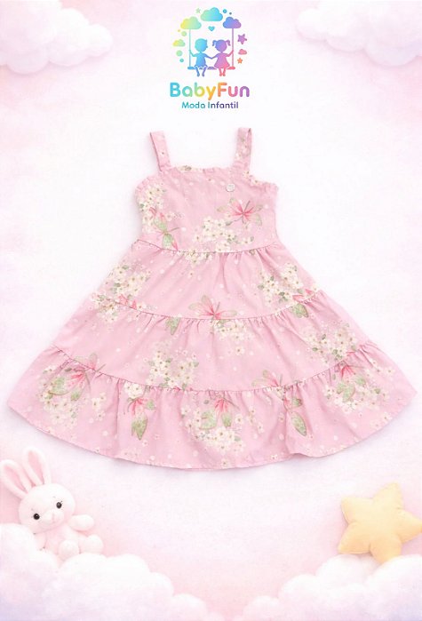Vestido Infantil Alças Floral Mundi Tamanho 4