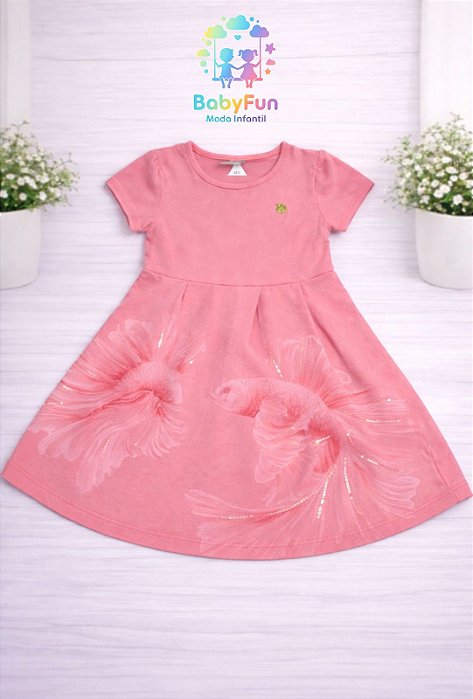 Vestido Salmão com Lantejoulas Mundi Brandili Tamanho 3