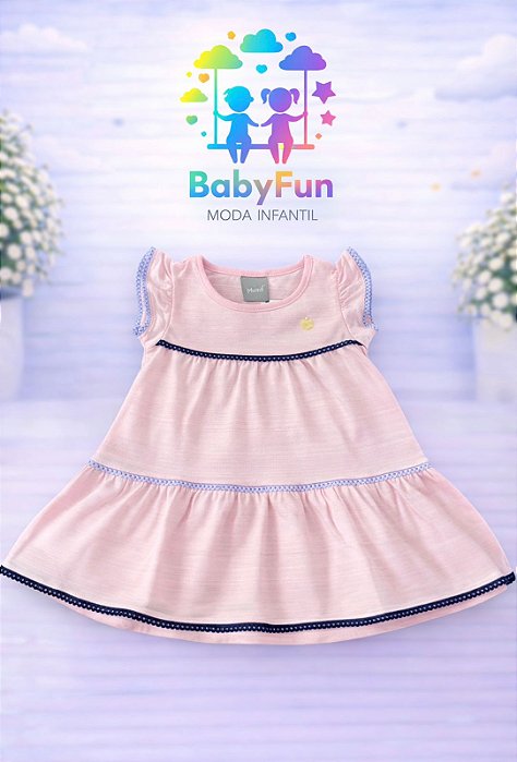 Vestido Infantil Mundi Rosa Delicado Tam 2