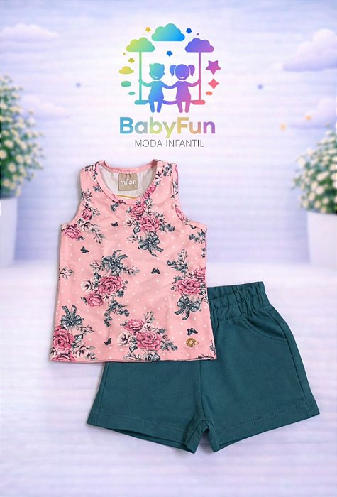 Conjunto Infantil Milon Regata Floral + Short G