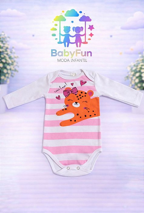 Body Manga Longa Ribana 96% Algodão BabyFun
