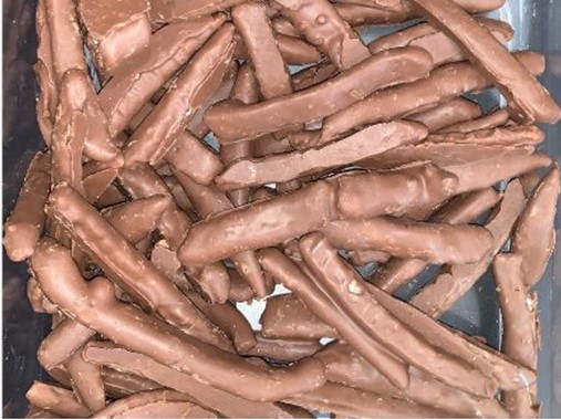 Tira de Laranja com Chocolate ao Leite