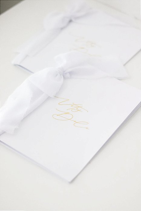 Par de caderno de votos com Laminação Dourada