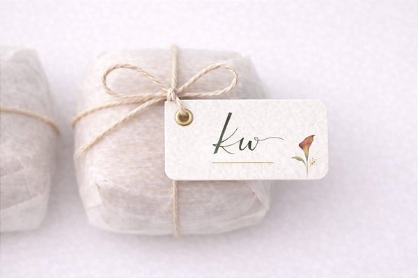 Tag retangular com ilhós | Produto personalizável (imagem ilustrativa)