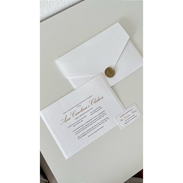 Convite individual | 7,5 X 4 cm - Papel opalina telado