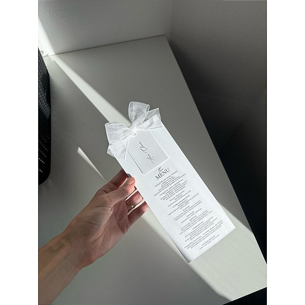 Menu / Cardápio para Casamento, Formatura, Chás, Aniversários e Eventos
