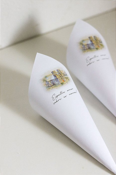 Cone para pétalas | Cone para arroz - Produto personalizável