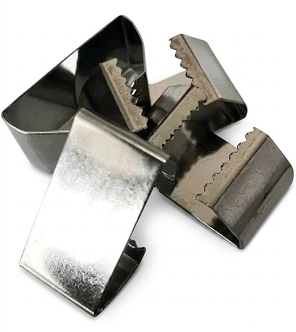 Garra Metálica Para Acabamento de Cordão (chapinha) - Dentada