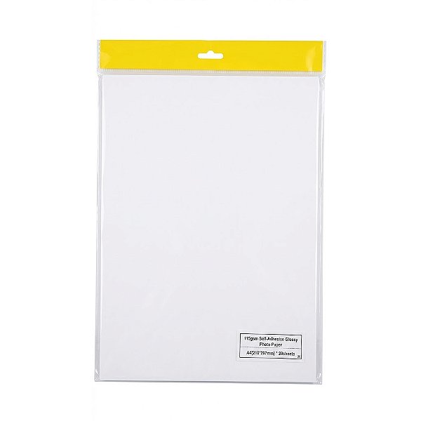 Papel fotográfico adesivado A4 - 20 folhas