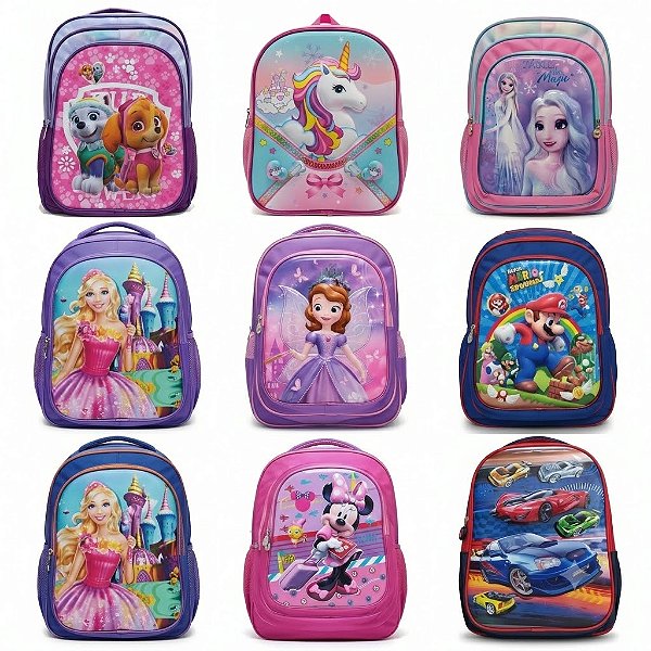 Mochila Infantil 3D com Personagens