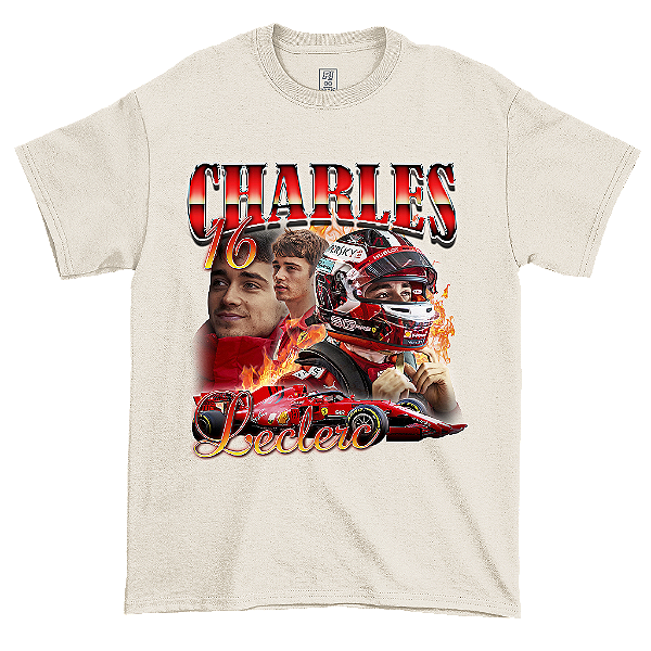 Camiseta Vintage Charles Leclerc Off White